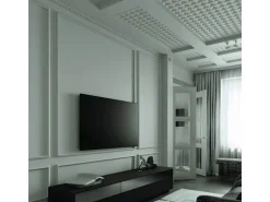 PROFHOME 159817-Box 3D Wandpaneele 1 Karton Set mit 6 Paneelen 1,5 m2 Weiß