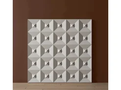 PROFHOME 159817-Box 3D Wandpaneele 1 Karton Set mit 6 Paneelen 1,5 m2 Weiß