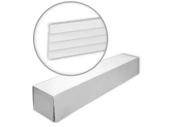 PROFHOME 659805-Box 3D Wandpaneele 1 Karton Set mit 4 Paneelen 8 m Weiß