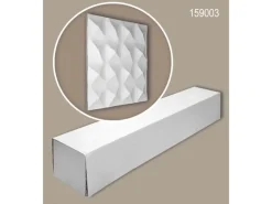 PROFHOME 159003-Box 3D Wandpaneele 1 Karton Set mit 4 Paneelen 1,44 m2 Weiß