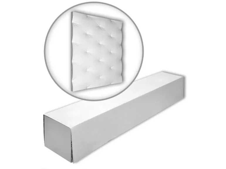 PROFHOME 159004-Box 3D Wandpaneele 1 Karton Set mit 4 Paneelen 1,44 m2 Weiß