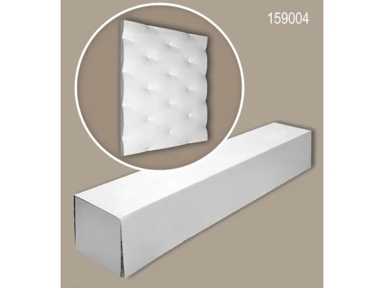 PROFHOME 159004-Box 3D Wandpaneele 1 Karton Set mit 4 Paneelen 1,44 m2 Weiß