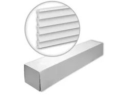 PROFHOME 659801-Box 3D Wandpaneele 1 Karton Set mit 3 Paneelen 6 m Weiß