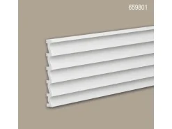 PROFHOME 659801-Box 3D Wandpaneele 1 Karton Set mit 3 Paneelen 6 m Weiß