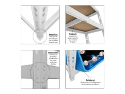 PROREGAL Getränkekistenregal Bodensee HxBxT 180 x 100 x 30 cm 6 Kisten und 3 Boards Weiss