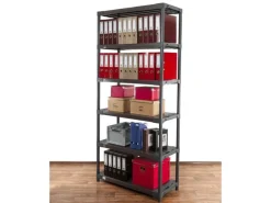 PROREGAL Kunststoffregal Grey Bear Extra-Tall HxBxT 220 x 80 x 46 cm Fachlast 120 kg Grau