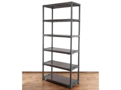 PROREGAL Kunststoffregal Grey Bear Extra-Tall HxBxT 220 x 80 x 46 cm Fachlast 120 kg Grau