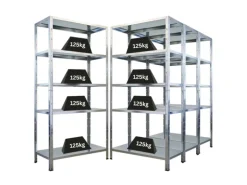 PROREGAL Mega Deal 4x Schwerlastregal Ares HxBxT 180x90x40cm Fachlast 125 kg Verzinkt