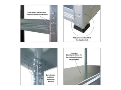 PROREGAL Mega Deal 4x Schwerlastregal Steel Eagle HxBxT 180x120x40 cm Fachlast 130kg Verzinkt