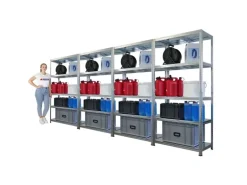 PROREGAL Mega Deal 4x Schwerlastregal Ragnar HxBxT 180x90x40cm 5 Stahlplatten-Ebenen Fachlast 125 kg Verzinkt