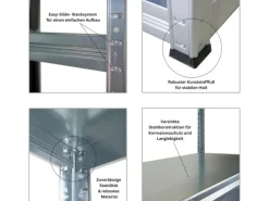 PROREGAL Mega Deal 5x Schwerlastregal Steel Eagle HxBxT 180x120x60cm Fachlast 130kg Verzinkt