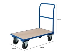 PROREGAL Profi Plattformwagen HxBxT 102 x 60 x 98 cm Traglast 450 kg Lichtblau