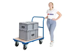 PROREGAL Profi Plattformwagen HxBxT 102 x 60 x 98 cm Traglast 450 kg Lichtblau