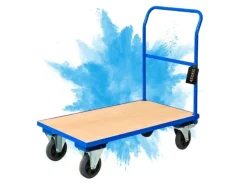 PROREGAL Profi Plattformwagen HxBxT 102 x 60 x 98 cm Traglast 450 kg Lichtblau