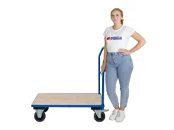 PROREGAL Profi Plattformwagen HxBxT 102 x 60 x 98 cm Traglast 450 kg Lichtblau