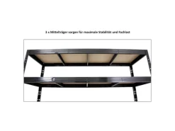 PROREGAL Profi Schwerlastregal Rhino HxBxT 200x200x60cm 4 Spanplatten-Ebenen 8mm Fachlast 500kg Schwarz Stecksystem Lagerregal Steckregal