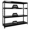 PROREGAL Profi Schwerlastregal Rhino HxBxT 180x200x60cm 4 Stahlplatten-Ebenen Fachlast 500kg Schwarz Stecksystem Lagerregal Regalsystem