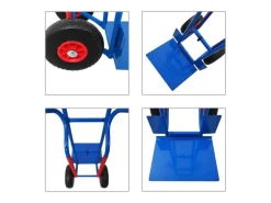 PROREGAL Sackkarre RAGNAR mit XXL Klappbarer Schaufel HxBxT 117 x 62,5 x 62 cm Tragkraft 250kg Stahl Blau