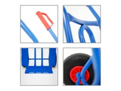 PROREGAL Sackkarre Rhino XL Schaufel HxBxT 104 x 60 x 50 cm Tragkraft 250kg Pannensichere Räder Blau