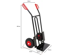 PROREGAL Sackkarre Rhino XL Schaufel HxBxT 104 x 60 x 50 cm Tragkraft 250kg Pannensichere Räder Schwarz