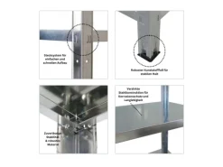 PROREGAL Schwerlastregal Ares HxBxT 180x90x40cm 5 Stahlplatten-Ebenen Fachlast 125 kg Verzinkt