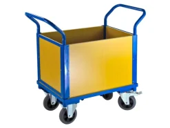 PROREGAL Transportwagen Doppelstirnwand 2 Wände HxBxL 94 x 50 x 102 cm Traglast 180 kg Lichtblau