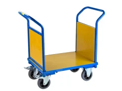 PROREGAL Transportwagen Doppelstirnwand Hx BxL 93 x 50 x 910 cm Traglast 180 kg Lichtblau