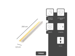 Protektor Anputzleiste 260cm PVC Weiß mit 10mm Schutzlippe für Putzanschluss