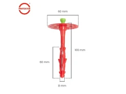 Protektor Dämmstoffdübel 100 Stück Ø8x100mm mit Stahlnagel für WDVS