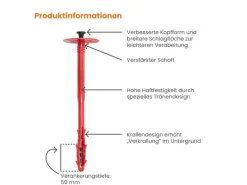 Protektor Dämmstoffdübel 100 Stück Ø10x200mm Verstärkter Schaft mit Kunststoffnagel für WDVS