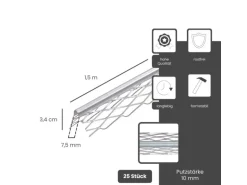 Protektor Kantenprofil 1007 Innenputz 25x 150cm x 10mm Edelstahl Silber