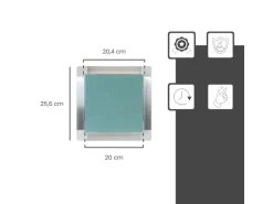Protektor Revisionsklappe mit Alu Rahmen 20cm x 20cm 12mm GK Einlage Silber
