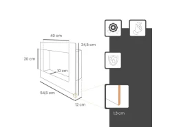 Protektor Wandnische Befliesbar 20cm x 40cm Polysterol Anthrazit