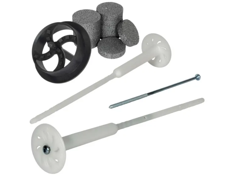 PROTEKTOR 100x Dämmstoff-Schraubdübel Set Ø8x320mm Vormontiert inkl. 200x Rondelle + Fräser