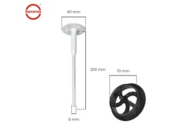 PROTEKTOR 200x Dämmstoff-Schraubdübel Set Ø8x280mm inkl. 200x Rondelle + Fräser