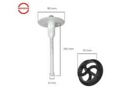 PROTEKTOR 100x Dämmstoff-Schraubdübel Set Ø8x140mm Vormontiert inkl. 200x Rondelle + Fräser