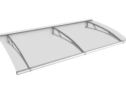 Pultvordach L Edelstahl/Klar 17 cm x 190 cm x 95 cm