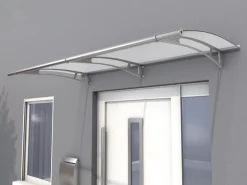 Pultvordach L Edelstahl/Satiniert Weiß 17 cm x 190 cmx 95 cm