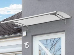 Pultvordach L Edelstahl/Satiniert Weiß 17 cm x 150 cmx 95 cm