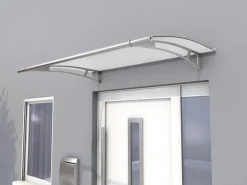 Pultvordach L Edelstahl/Satiniert Weiß 17 cm x 150 cmx 95 cm