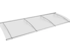 Pultvordach L Edelstahl/Satiniert Weiß 17 cm x 270 cm x 95 cm