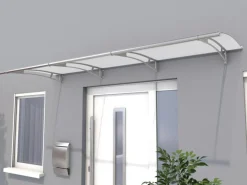 Pultvordach L Edelstahl/Satiniert Weiß 17 cm x 270 cm x 95 cm