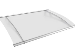 Pultvordach XL Edelstahl/Satiniert Weiß 25 cm x 205 cm x 142 cm