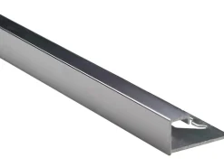 Quadrat-Abschlussprofil Alu eloxiert Silber glänzend 10 mm x 2,5 m