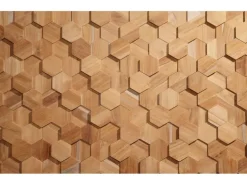 Rebel of Styles Holzverblender UltraWood Teak Hexagon 26 cm x 15 cm Braun