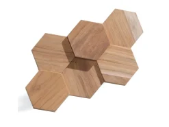 Rebel of Styles Holzverblender UltraWood Teak Hexagon 26 cm x 15 cm Braun