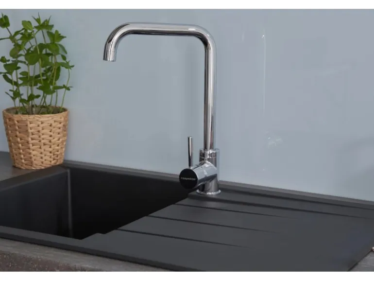 Respekta Einbauspüle Mineralite Houston 80 cm x 50 cm Schwarz