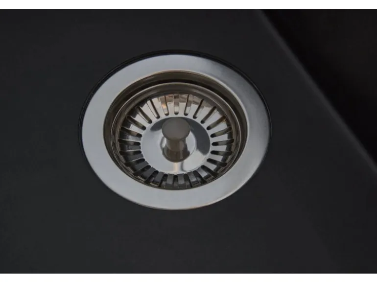 Respekta Einbauspüle Mineralite Houston 80 cm x 50 cm Schwarz