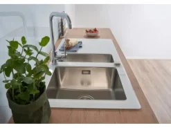 Respekta Glasspüle New York 100 cm x 50 cm Weiß