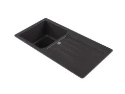 Respekta Granitspüle Atlanta 86 cm x 43,5 cm Schwarz